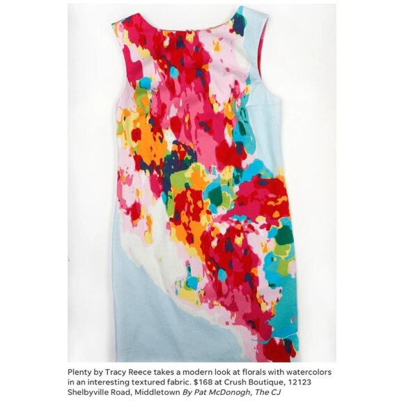 Plenty Dresses by Tracy Reese Watercolor Floral Sleeveless Shift Dress Size 4 - Picture 9 of 10